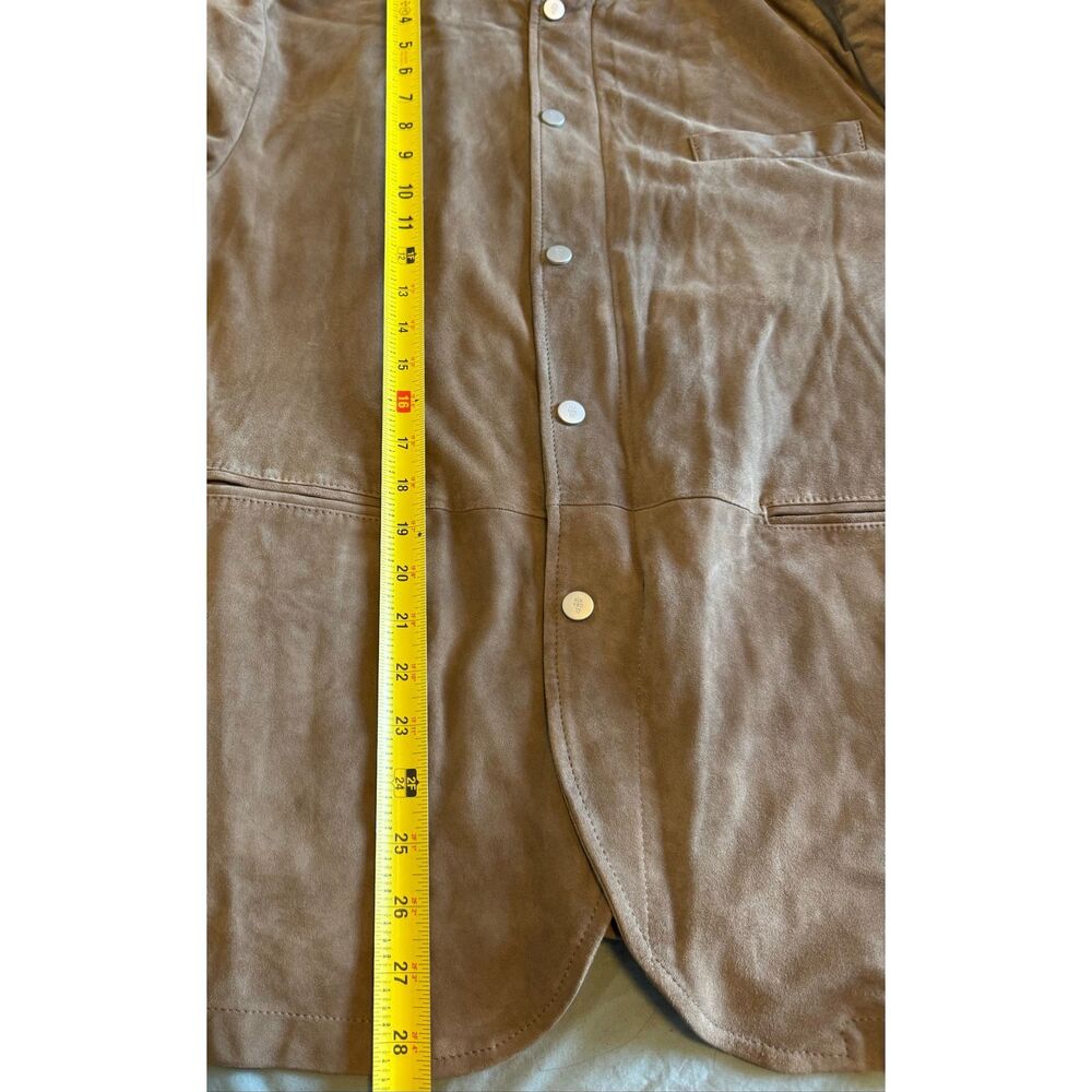 Eleventy Size 54 EU Large Jacket Suede Beige Zipped Buttoned - Picture 3 of 7
